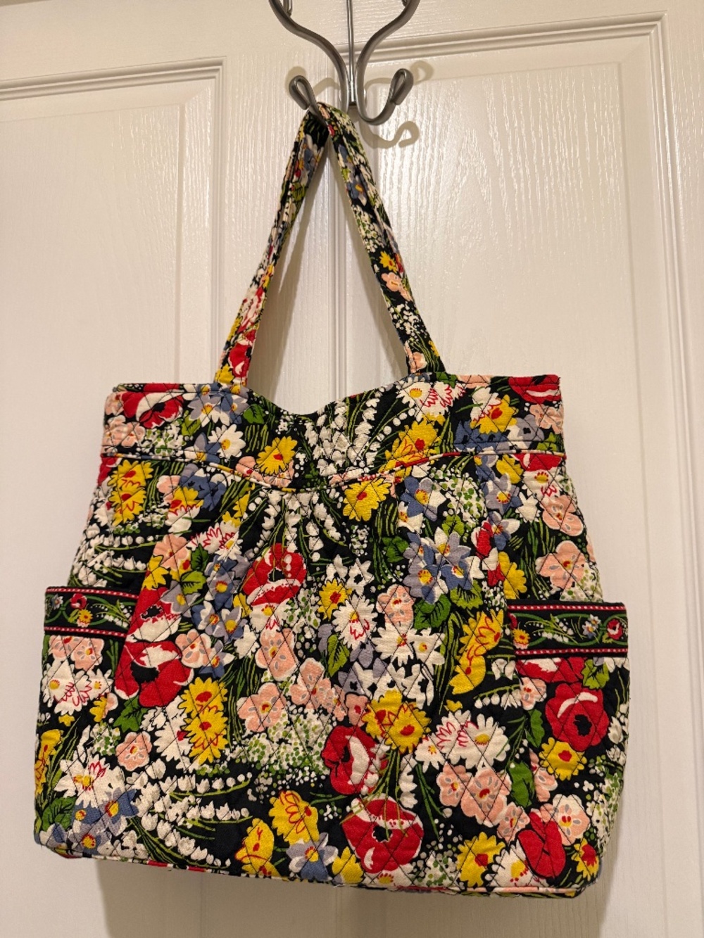 Vera Bradley Poppy Fields pleated floral tote